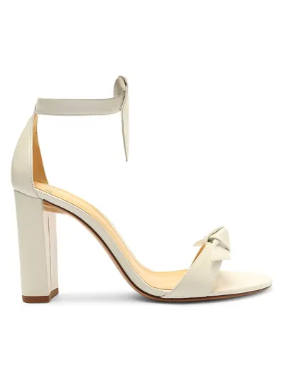 Alexandre Birman Women's Clarita Ankle Tie High Block Heel Sandals In White