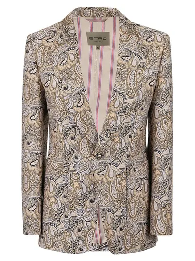 Etro Paisley Print Single In Blue