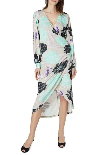 Emilia George Maternity The Selina Printed High-low Dress In Grey Bloom