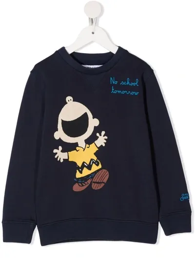 Mc2 Saint Barth Charlie Bobby-motif Cotton Sweatshirt In Blau