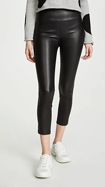 Sprwmn Leather Leggings In Glossy Black