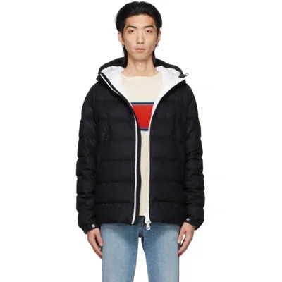 Moncler Vabb Padded Virgin Wool Jacket In Navy