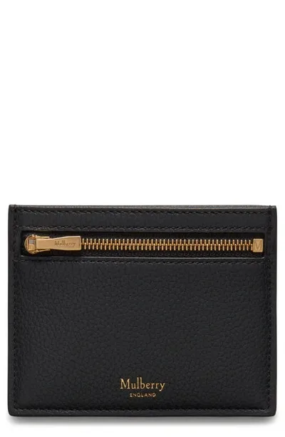 Mulberry Zipped Leather Card Case In Black