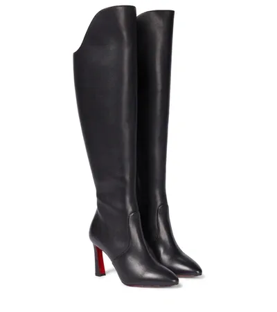 Christian Louboutin Eleonor Botta 85 Leather Knee-high Boots In Black