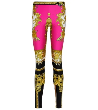 Versace Medusa Renaissance-print Leggings In Multi