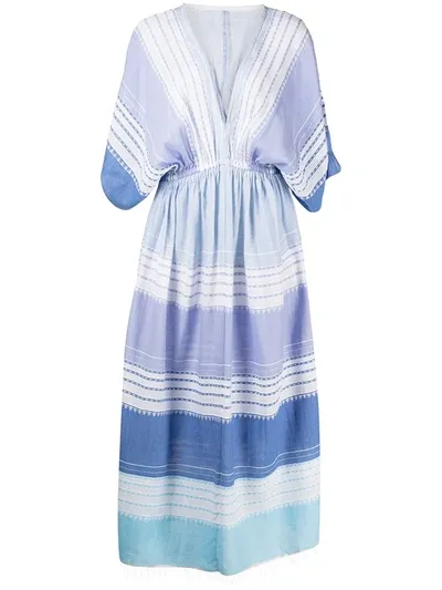 Lemlem + Net Sustain Eshal Striped Cotton Kaftan In Cornflower