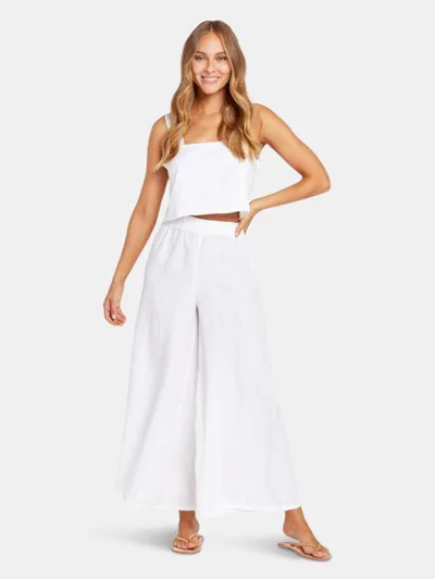 Vitamin A Tallows Wide-leg Coverup Pants In Ecolinen White