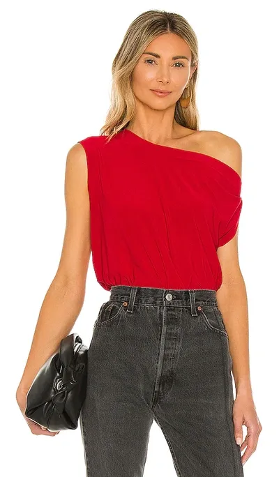 Norma Kamali X Revolve Drop Shoulder Top In Tango