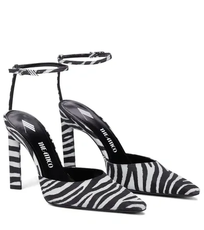 Attico Amber Black And White Zebra Slingback In Black & White