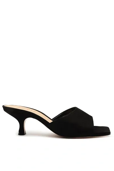 Schutz Dethalia Leather Heeled Mule In Black, Women's At Urban Outfitters