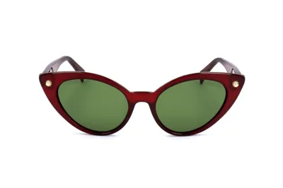 Lanvin Dramatic Plastic Cat-eye Sunglasses In Green / Wine