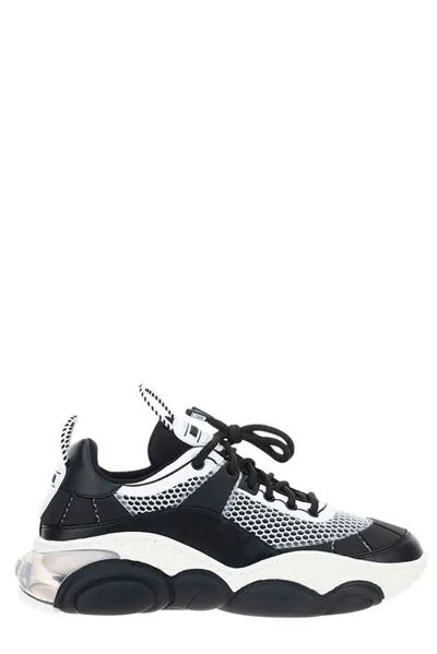 Moschino Black Mesh Bubble Teddy Sneakers In Multicolour