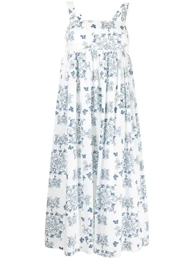 Macgraw Florence Porcelain Print Dress In White