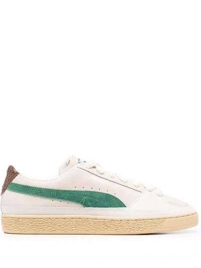 Puma Men's X Rhuigi Distressed Suede Trainer Sneakers In Weiss