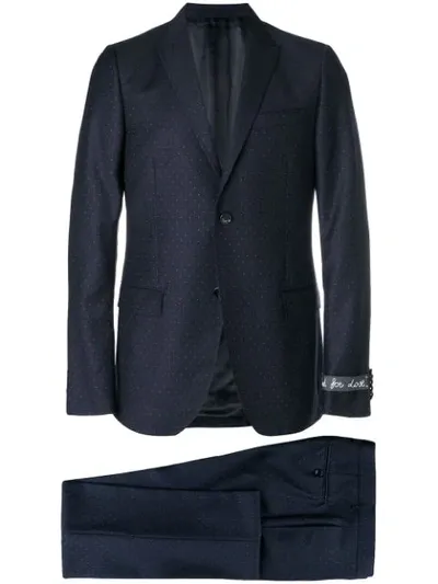 Gucci Micro Dotted Suit In Blue