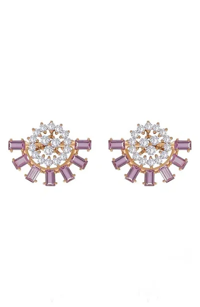 Hueb Bestow Stud Earrings In Pink Gold