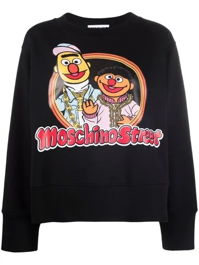 Moschino Sesame Street Sweatshirt In Light Grey