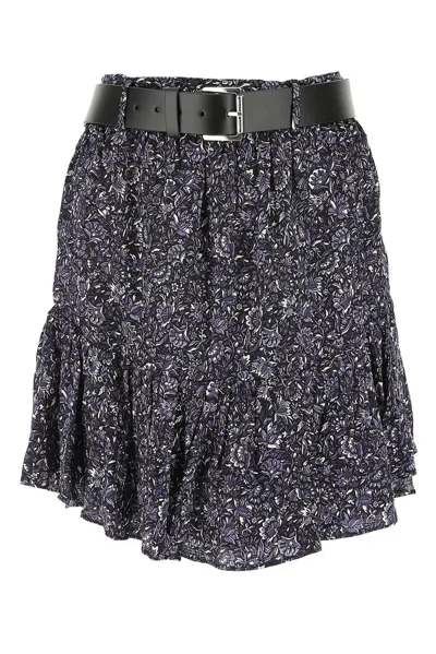 Michael Michael Kors Mini Skirt In Floral Satin In Black