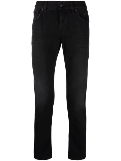 Dondup Low-rise Slim-fit Jeans In Black