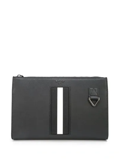 Bally Makid Leather Clutch Bag In Schwarz