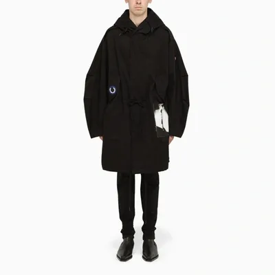 Fred Perry Raf Simons Black Printed Parka Jacket