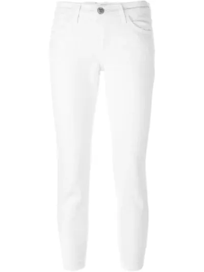 Current Elliott Stiletto Distressed Skinny Pants, White