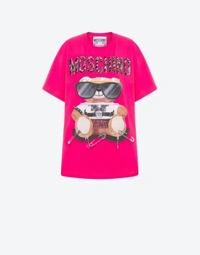 Moschino Mixed Teddy Bear Jersey T-shirt In White