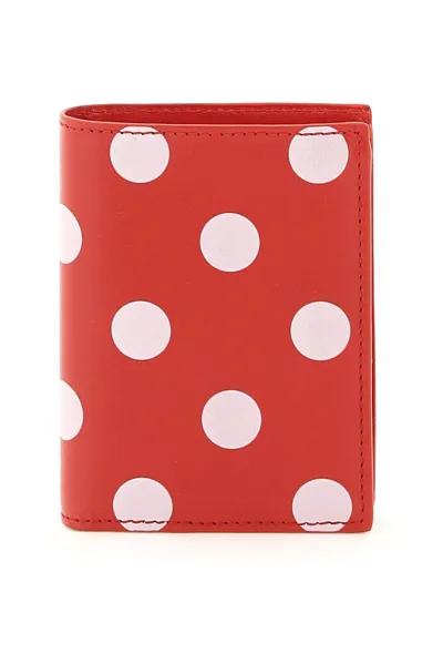 Comme Des Garçons Polka Dot-print Cardholder In Red