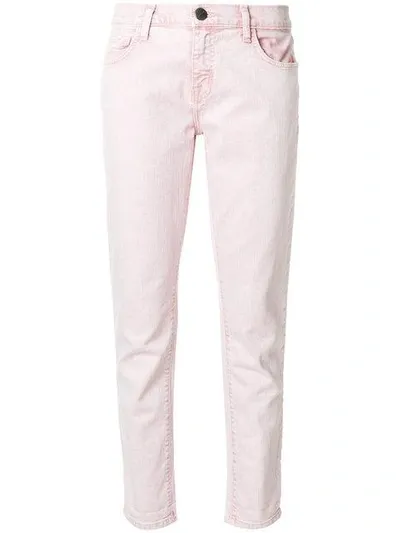 Current Elliott Cropped Straight-leg Jeans In Pink