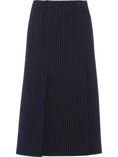 Prada Women's Skirt Knee Length Midi In Blue