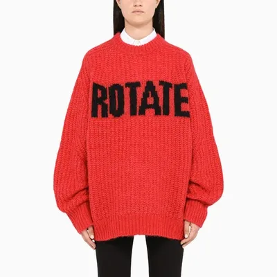 Rotate Birger Christensen Red Logo-print Brandy Jumper