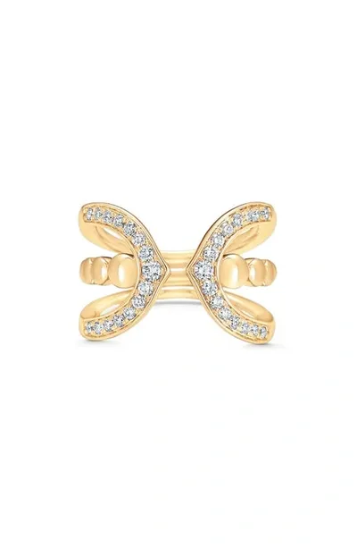 Sara Weinstock Lucia Pavé Diamond Open Ring In 18k Yellow Gold