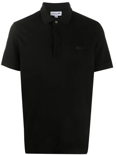 Lacoste Black Logo Cotton Polo Shirt In Black 031