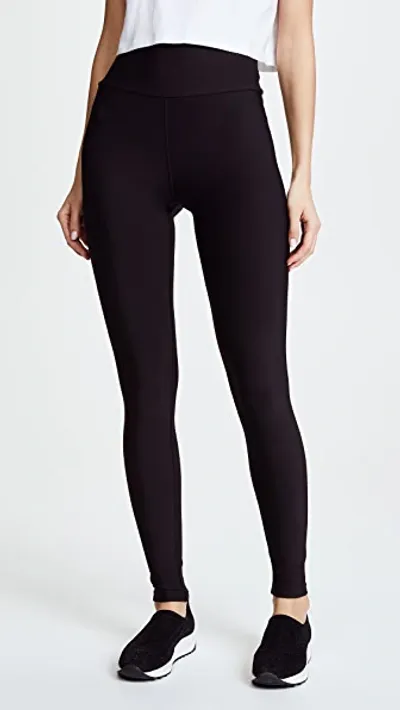 Plush High Waist Matte Fleece Leggings In Black