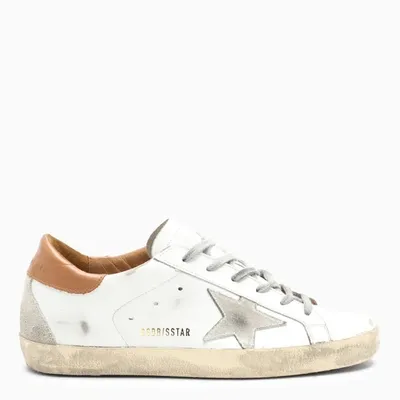 Golden Goose White And Brown Superstar Low Sneakers