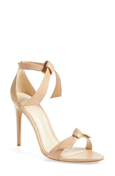 Alexandre Birman Clarita Ankle Tie Sandal In Nude Soft Leather