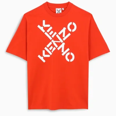 Kenzo Orange T-shirt With Contrasting Logo