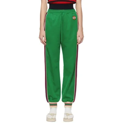 Gucci Green Gg Patch Lounge Pants In 3285 Clover Green/m