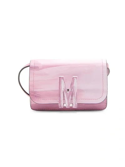 Moschino Small M Logo Shoulder Bag In Pink