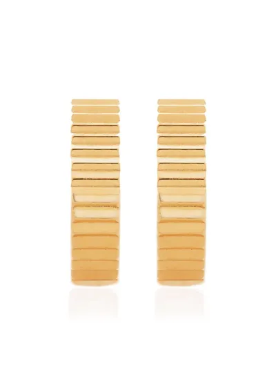 Monica Vinader Disco 18ct Yellow Gold-plated Vermeil Sterling-silver Huggie Hoop Earrings