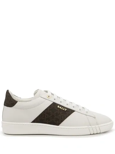 Bally Wilem Stripe-trim Sneakers In Weiss