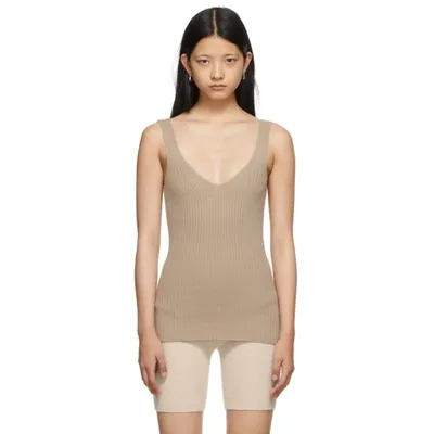 Arch4 Beige Apple Ford Rib Tank Top