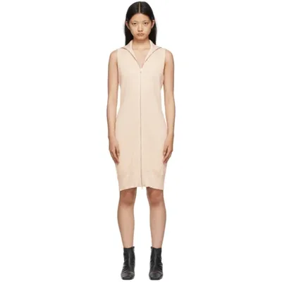 Mm6 Maison Margiela Off-white Knit Zip-up Dress In 117 Off White