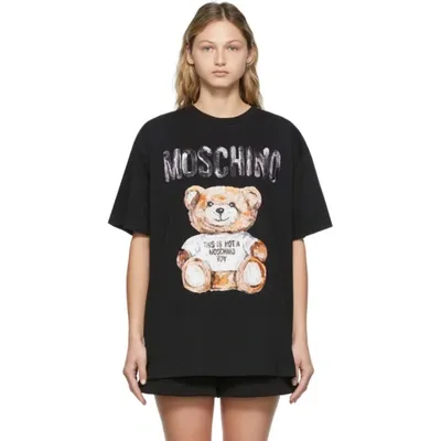 Moschino Painted Teddy Bear T-shirt In Black