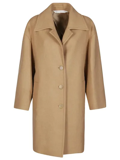 Palm Angels Beige Wool-blend Single-breasted Coat