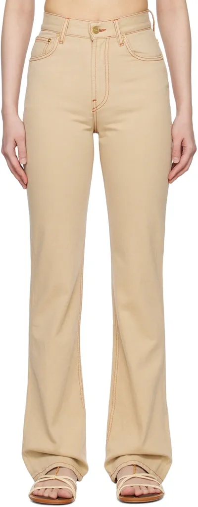 Jacquemus Le De Nimes Straight-leg Jeans In Neutrals