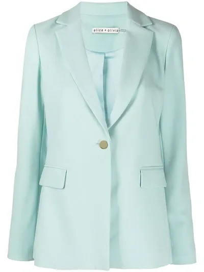 Alice And Olivia Camille' Double Breasted Stretch Blazer In Blue