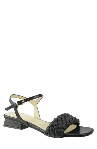 Ron White Barbra Woven Napa Ankle-strap Sandals In Onyx