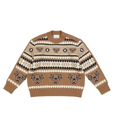 Burberry Wool And Cashmere Fair Isle Sweater In Beige