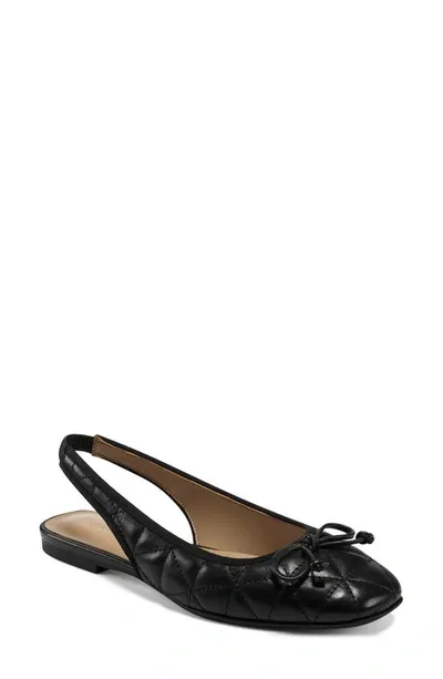 Aerosoles Catarina Quilted Slingback Flat In Black Quilted